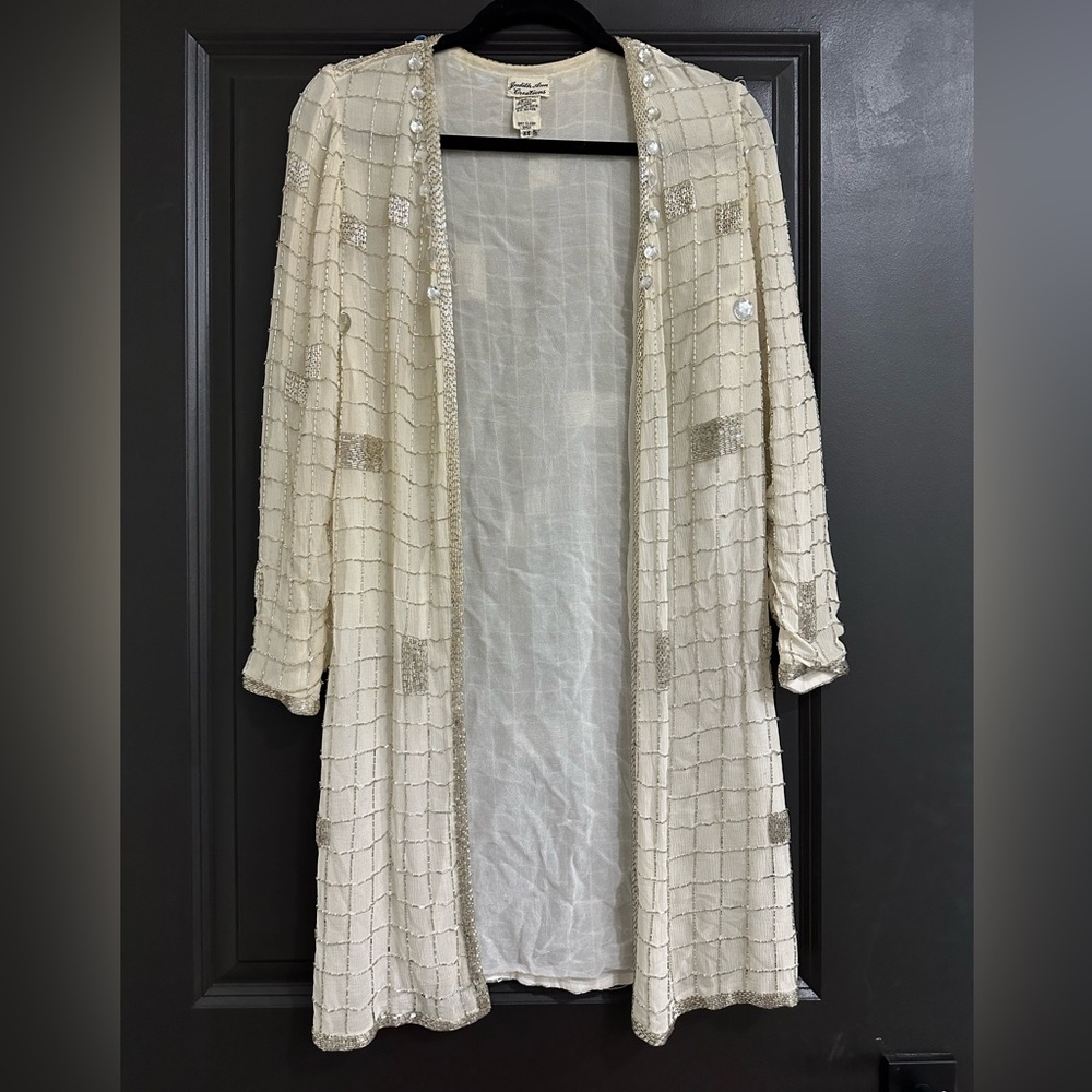 Judith Ann Creations Vintage Pure Silk beaded blazer